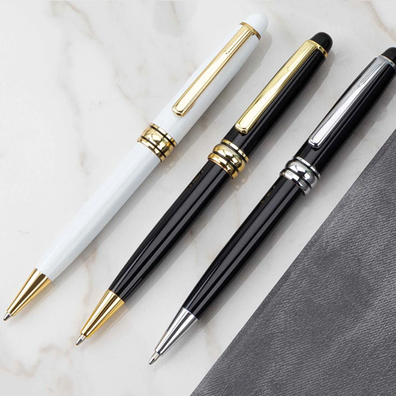 

For Office Use Luxury Collection Black Resin Ballpoint Pen Blance MB Rollerball Pens Platinum Coated Inlay Series