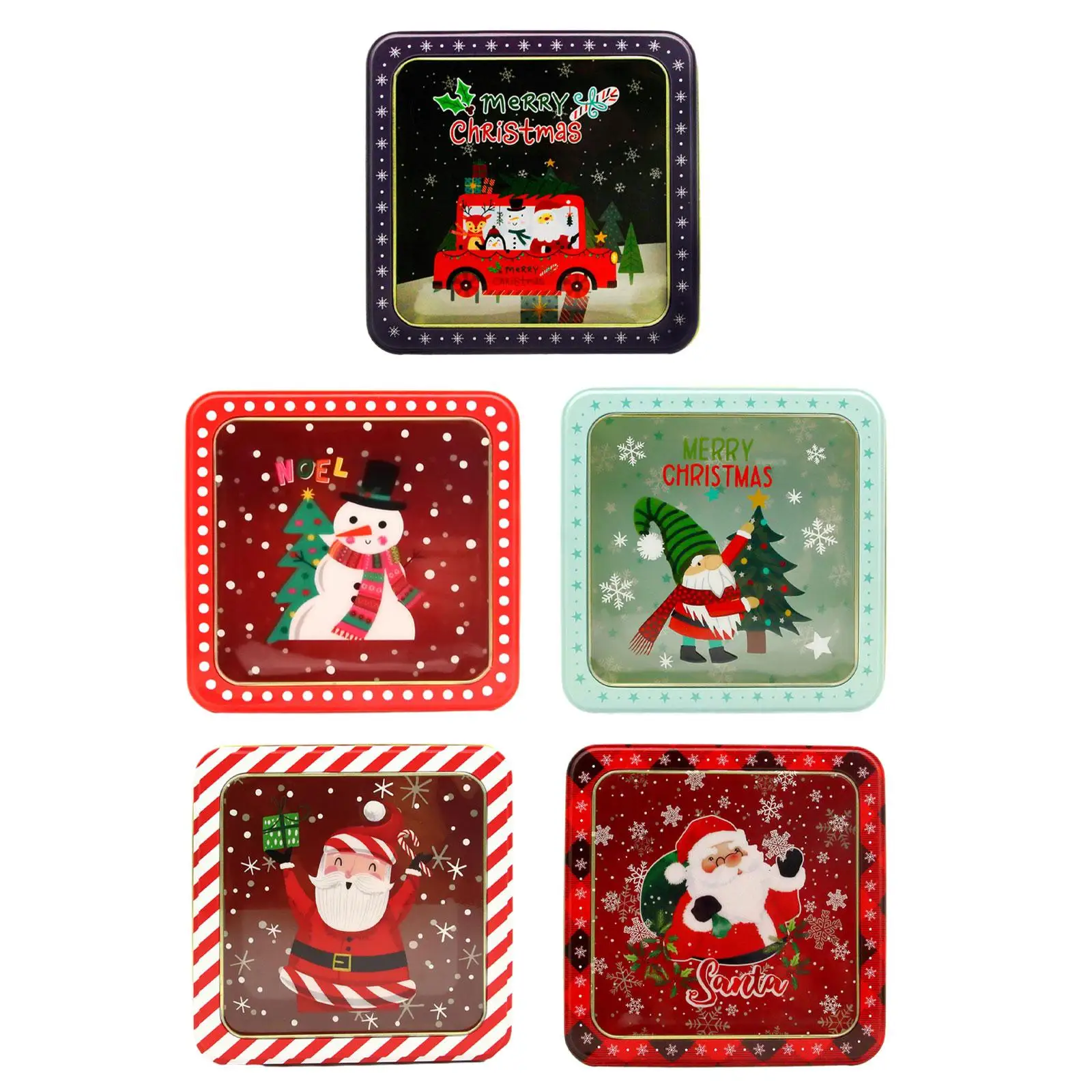Жестяная коробка рождественские банки для конфет выпечки праздничный подарок
