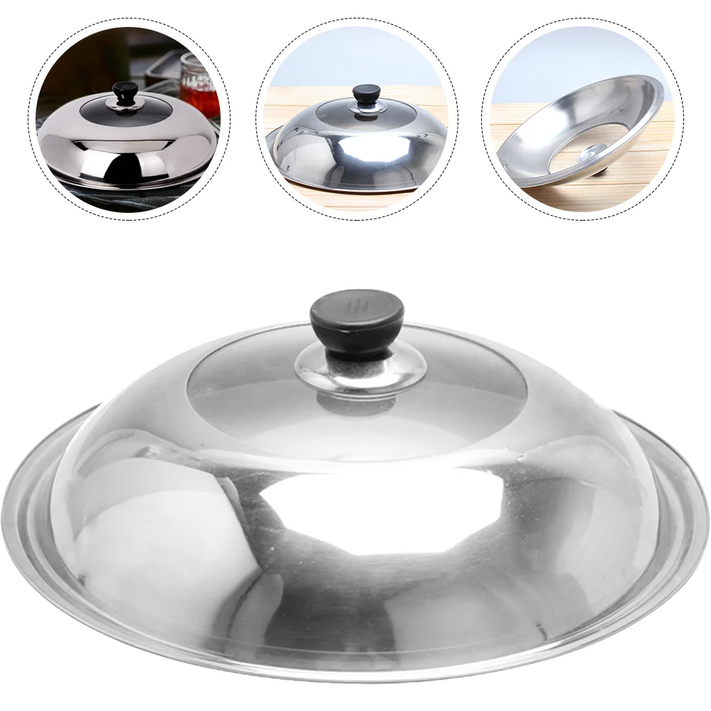 

Lid Cover Pot Stainless Steel Pan Dome Lids Replacement Universal Basting Pots Skillet Cheese Steak Steaming Melting Frying