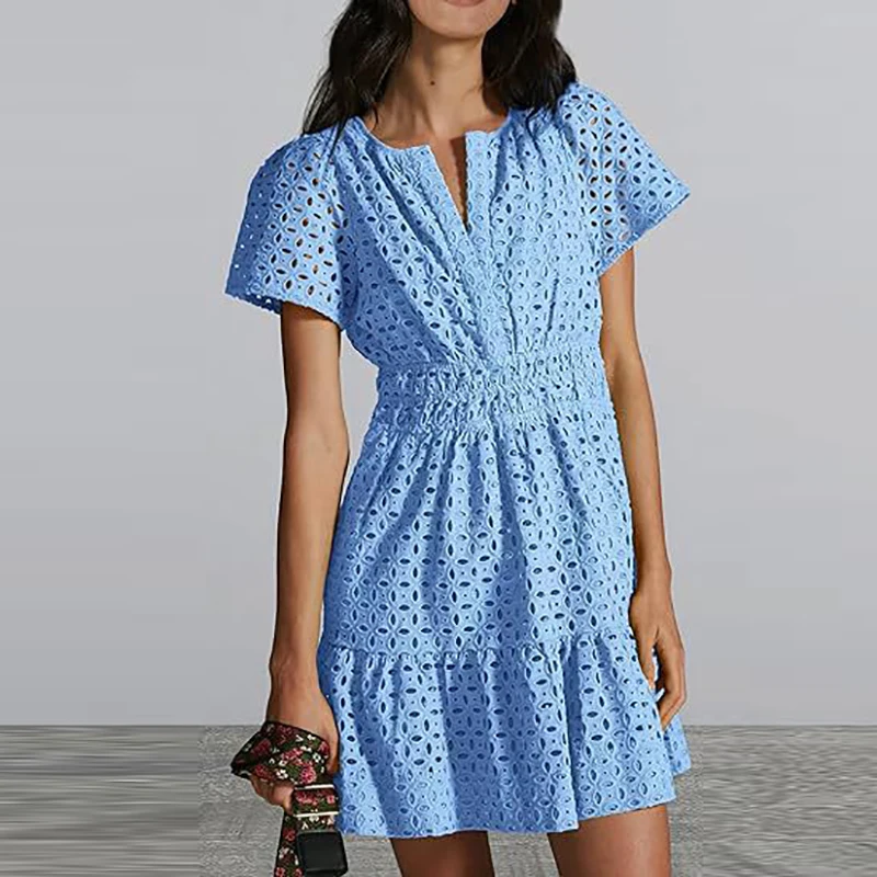 Элегантное кружевное вечернее платье с вышивкой и V-образным вырезом женское