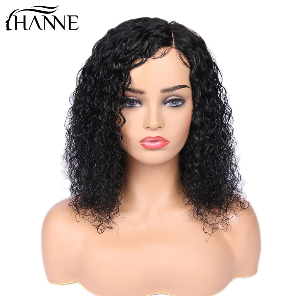 HANNE Short Curly Human Hair Wigs For Women Lace Wigs Human Hair Brazilian Deep Wave Side Part Wig Preplucked Middle Part Lace