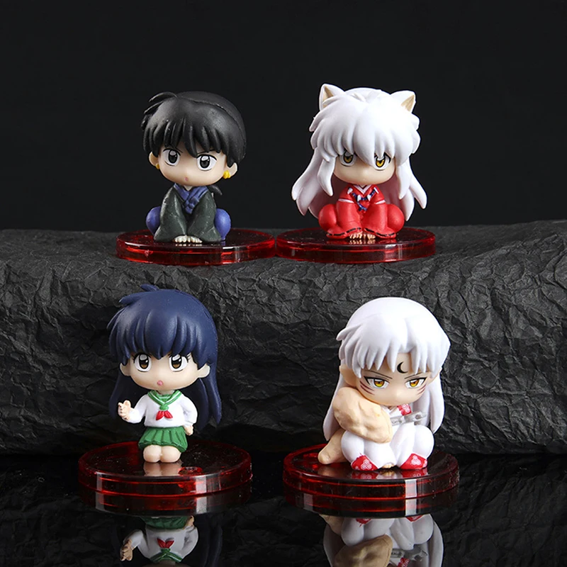 

4 шт./набор, аниме-фигурки Inuyasha Экшн-фигурка из ПВХ Коллекционная модель игрушки для детей подарок