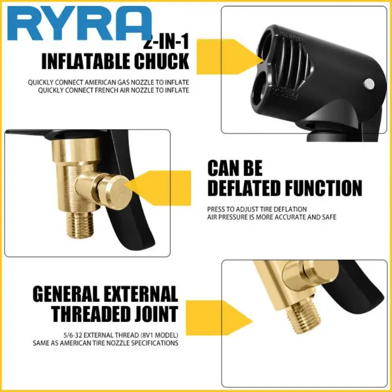 

Car Tire Valve Pump Nozzle Fast Conversion Head Nipple Thread Nozzle Adapter Two-in-one Car Accessories Bike Accessories