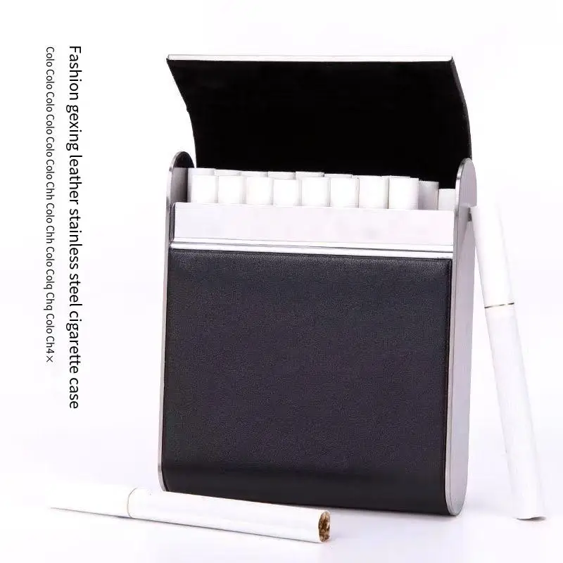 

New Ultrathin Fashion Cigarette Box 20 Pack Creative Stainless Steel Portable Unisex Flip Canvas Cigarette Box Smoking Gadgets