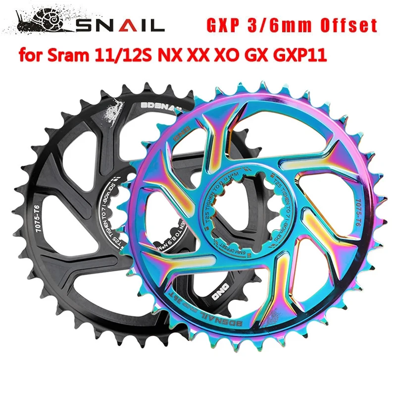 

Offset 6mm GXP MTB Mountain Bike 30T/32T/34T/36T/38T Crown bicycle chainring for Sram 11/12S NX XX XO GX GXP11 single disc