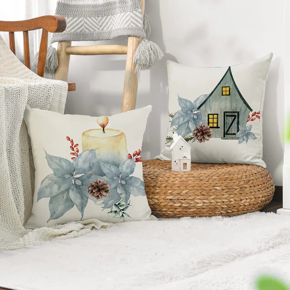 

Рождественская декоративная подушка, стирающаяся подушка для дивана, наволочка для офиса