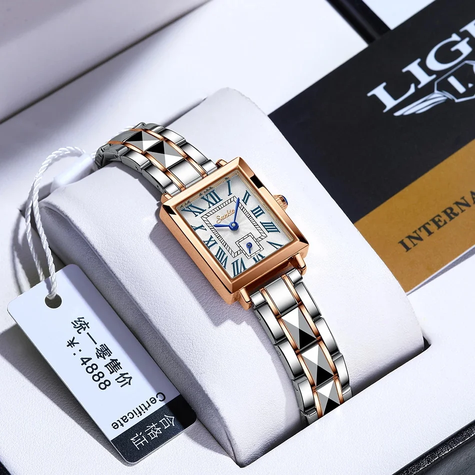 

2022New Sunkta Watch for Women Luxury Brand Ladies Square Watch Roman Analog Display Waterproof Lady Quartz Watches Montre Femme