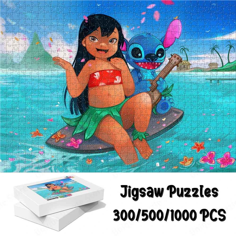 

Cartoon Stitch Large Adult Jigsaw Lilo and Stitch Board Games Children Toys Walt Disney Animation Puzzles for Adults Puzzle Game