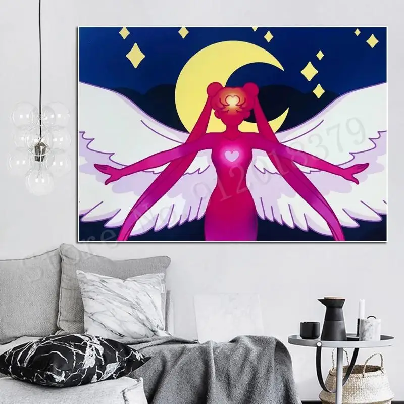 

Sailor Moon Canvas Painting Japanese Anime Comics Wall Art Modular Posters and Prints Cuadros Sexy Girl Nursery Home Decor Gift