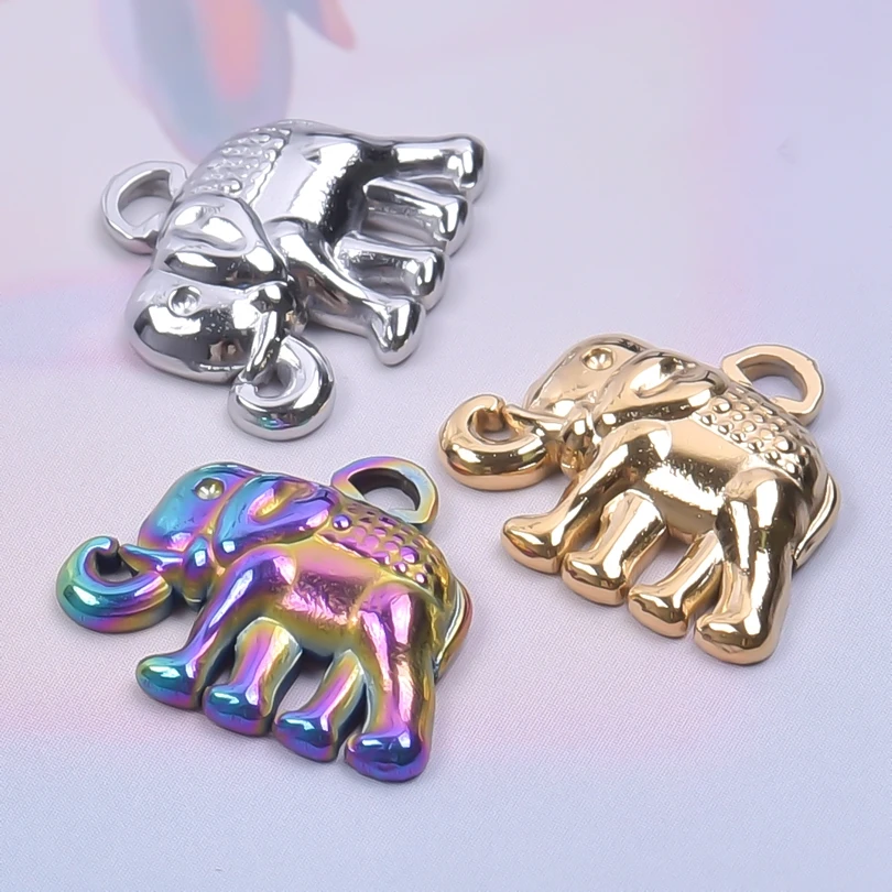 

Cute Animal Elephant Pendant Jewelry Making Supplies Metal Charms Bulk Findings Stainless Steel Charm Boho Bohemia Accessories