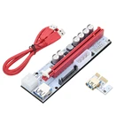 Переходная карта PCI-E, 1x до 16x, плата адаптера USB 3,0, удлинитель GPU светодиодный светодиодным динамическим индикатором, Прямая поставка