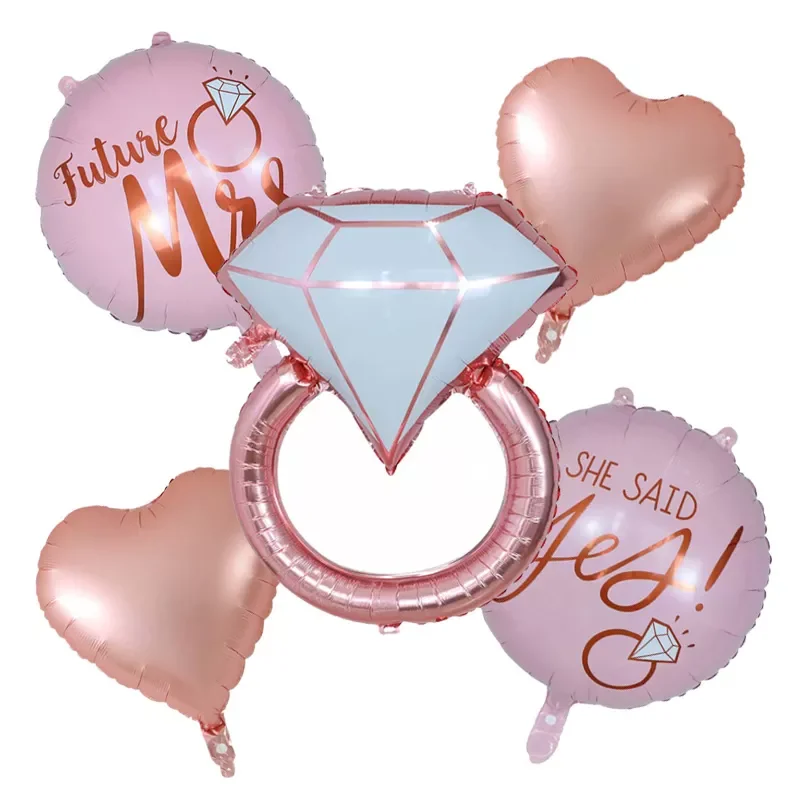 

Diamond Ring Foil Balloon 22inch Rose Gold Bride to Be Balloon Letter Balloon Bridal Shower Wedding Engagement Decoration