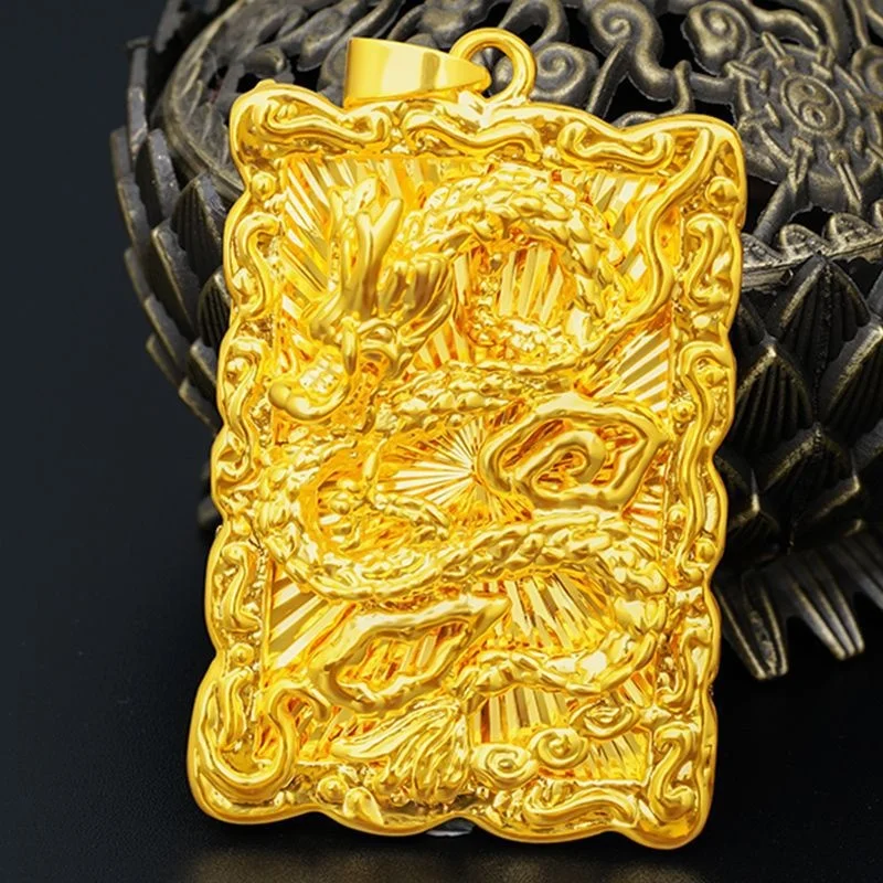 

Мужская копия 100% Подвеска из настоящего золота Классическая бирка цвет Гуан Гонг Мужская агрессивная кулон волчий зуб мужчины не выцветают