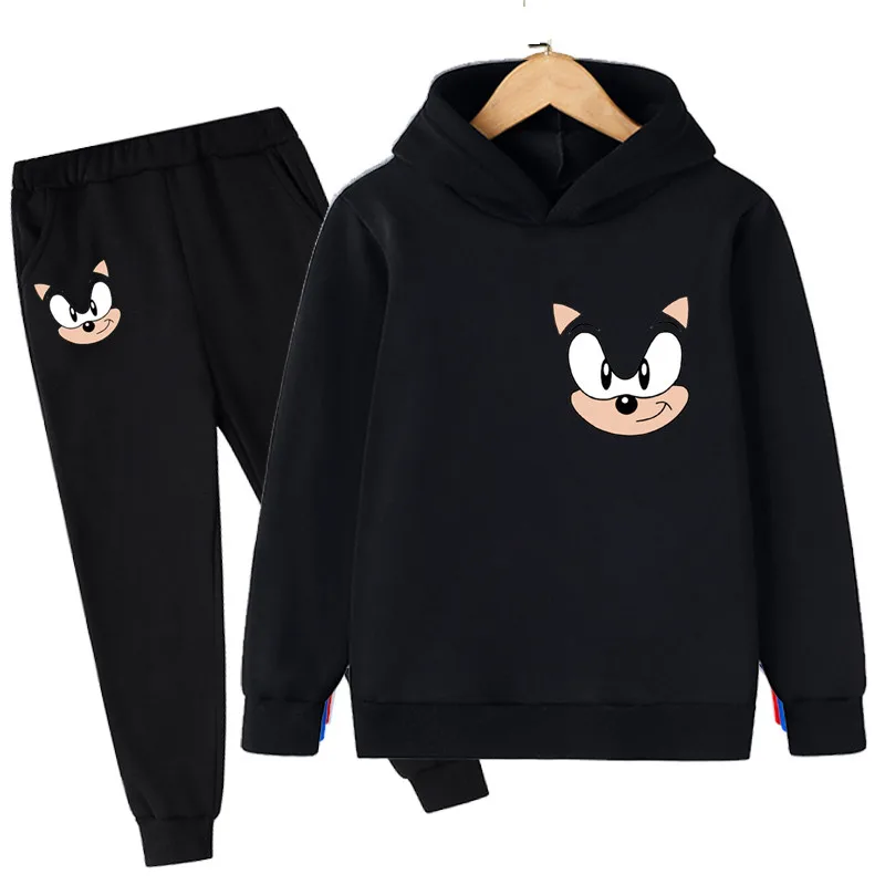 

Fashion New Baby Kids Boys Girls Sonic Hoodies Clothes Spring Sweatshirt Long Pant 2pcs Outfits Set Clothing For 4-14 Years Old