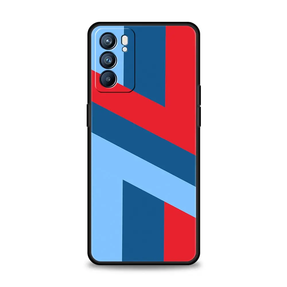 Blue Red Sport Car Line Phone Case For Oppo Find X5 Pro Reno7 SE Reno6 A54 5G A53 A52 A9 2020 A95 A16 A76 A74 A12 Cover