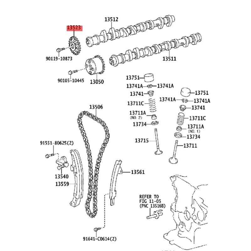 1AZ-FE/2AZ-FE комплекты для ремонта цепи ГРМ двигателя аксессуары DS70058 Toyota Lexus Camry RAV 4 00-13