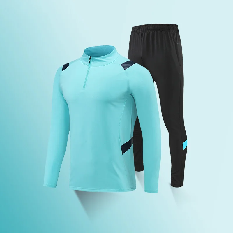 

Футбольный комплект для мужчин, быстросохнущие Трикотажные изделия с длинным рукавом, брюки, униформа для тренировок, трикотажная футболка унисекс