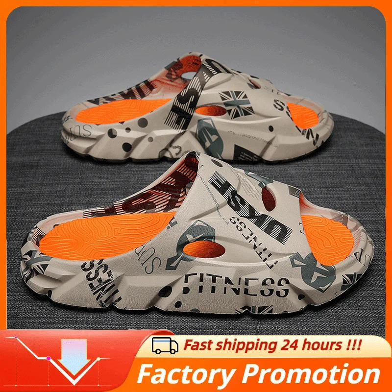 

Original Brand New Style Slippers Men's Sandals Summer Fashion Thick Bottom Anti-slip Slip-on Casual Camouflage Beach Shoes