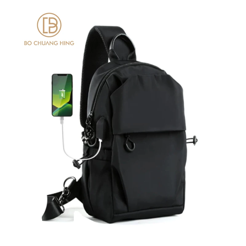 Designer Chest Bag Waterproof USB Charging Shoulder Bag Oxford Cloth Multi-Functional Fashion Sports Messenger Bag