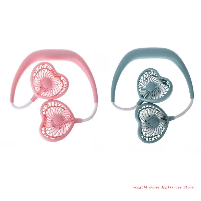 

Подвесные шейные вентиляторы в форме сердца переносной мини-вентилятор охлаждения USB тихий Персональный вентилятор 95AC