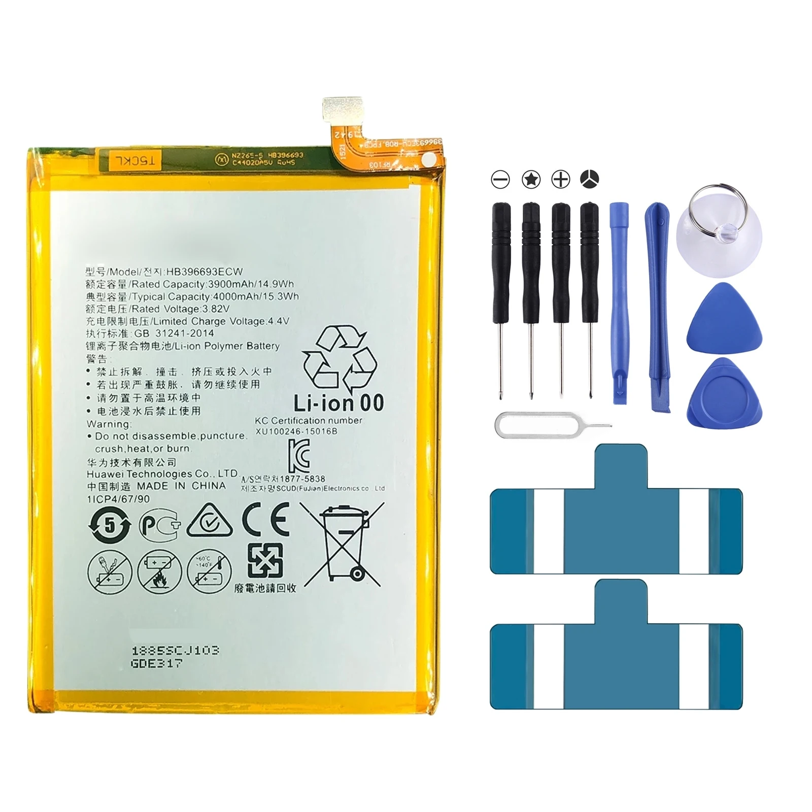 

Li-Polymer Battery Replacement For Huawei Mate 8/ X10/Honor 4C/P30 Pro/Mate 20 Pro/Watch GT 2/Enjoy 10s/P Smart Pro 2019/P20