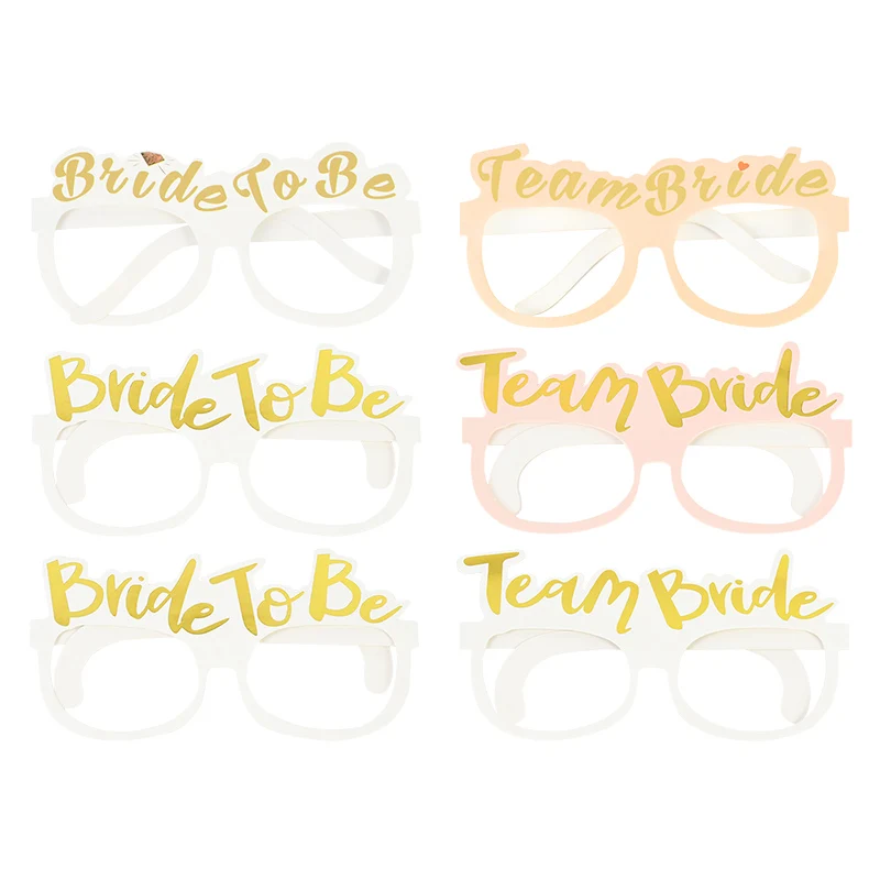 

10/20pcs Rose Gold Team Bride White Bride To Be Glasses Wedding Decoration Bridal Shower Hens Bachelorette Party Paper Glasses