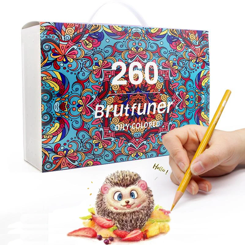 Brutfuner 260 Professional Color Pencils Drawing Coloured Colored Pencil Set Coloring Sketch Pencil School Art Supplies