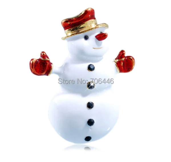 

Красивая Золотая Рождественская брошь в форме снеговика, Высококачественная эмалированная брошь на Рождество