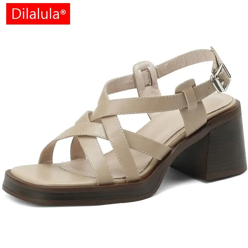 

Dilalula женские сандалии на платформе в стиле ретро летняя модная плетеная обувь из натуральной кожи на толстом каблуке Женская Повседневная офисная обувь