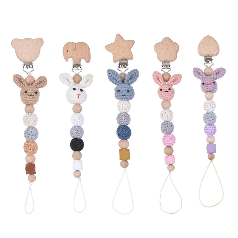 

Chic Flexible Baby Pacifiers Clips Teethers for Shower Gift 5 Options for Pacifier Shower Teething Beads Binky Holder Te