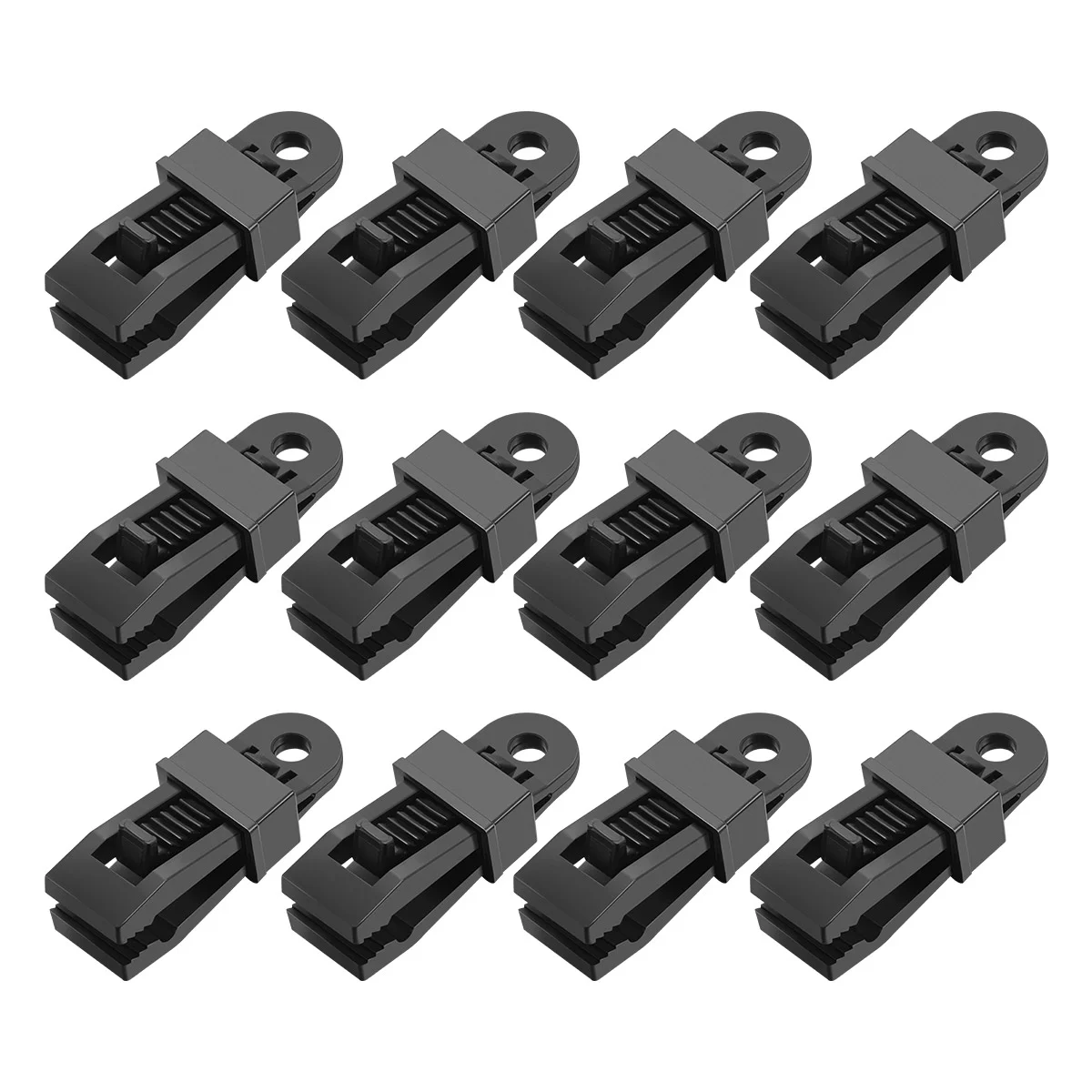 

12PCS Tarp Clips Utility PP Portative Tent Clamps Tent Fastener for Outdoor Camping Tent Rope
