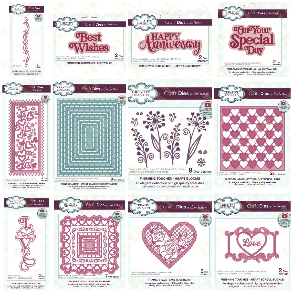 

Happy Anniversary Love Hearts Craft Metal Cutting Dies Scrapbook Diary Decoration Embossing Template DIY Greeting Card Handmade