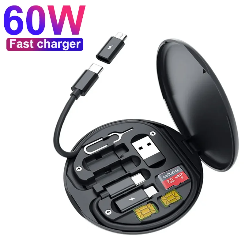 

60W C - Micro - Lightning Зарядный кабель Многофункциональный кабель для передачи данных Мобильный телефон Кронштейн Приемный кассета