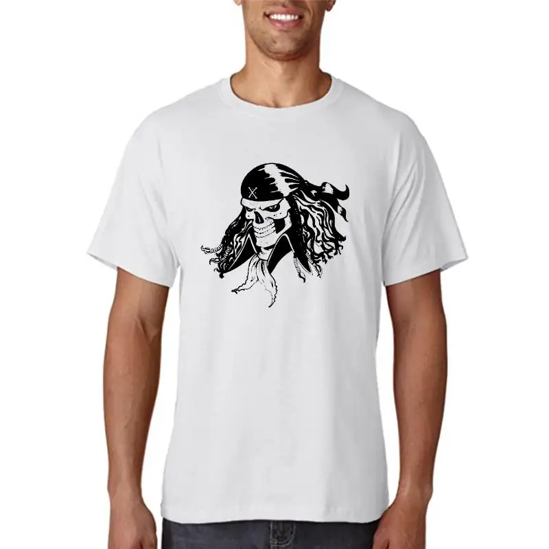 Мужская футболка с принтом злого пиратского черепа и бандана графическая