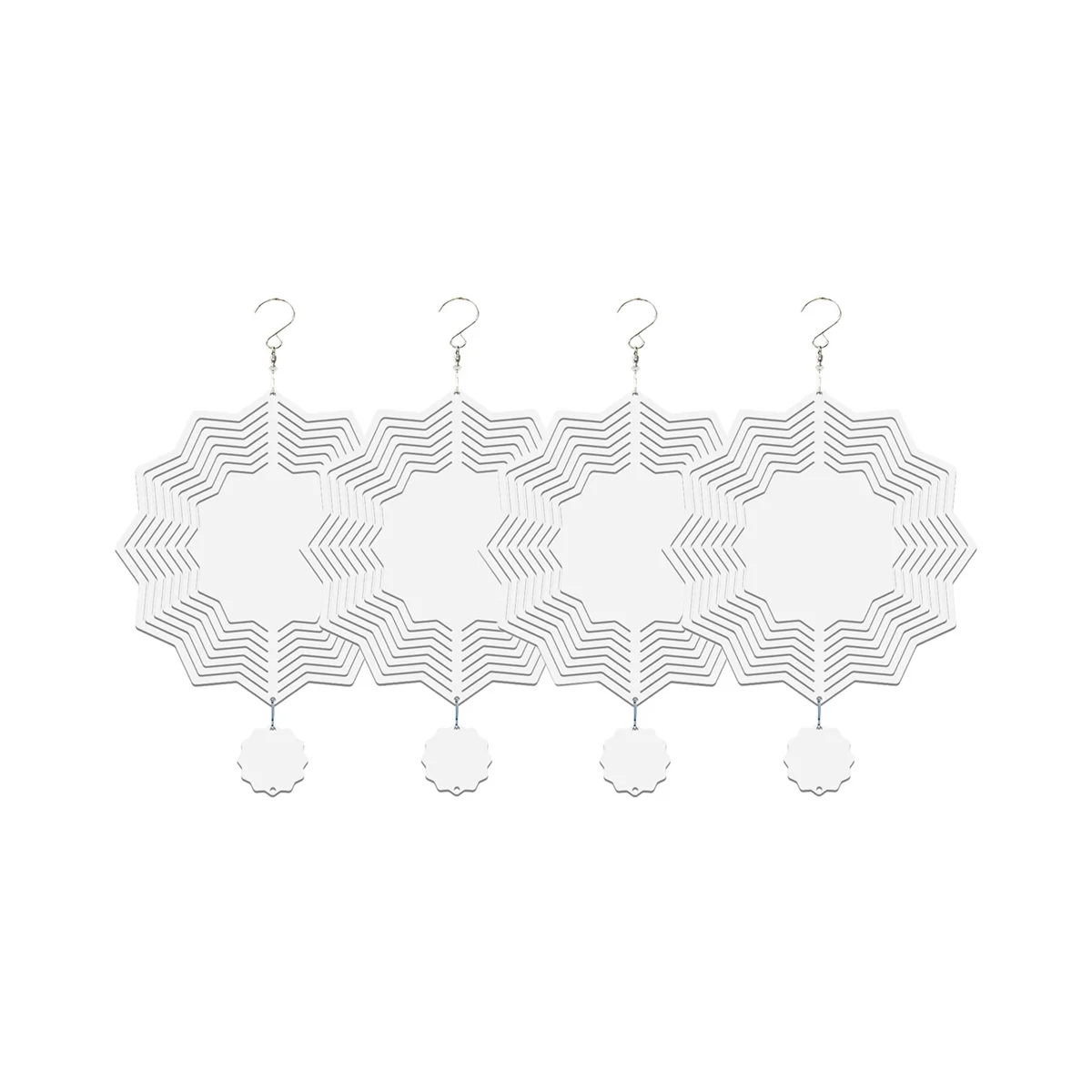 

4 Pack 8 Inch Sublimation Wind Spinner Blank Sublimation Blanks Stars Flower Shape Ornament for Yard Garden Decoration