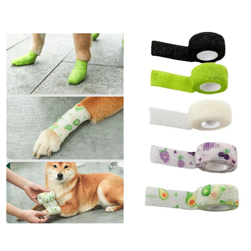 Pet Medical Bandage First Aid Paw Bandage Adhesive Elastic Bandages Self Adhesive Protective Foot Breathable Tape Dog Supply