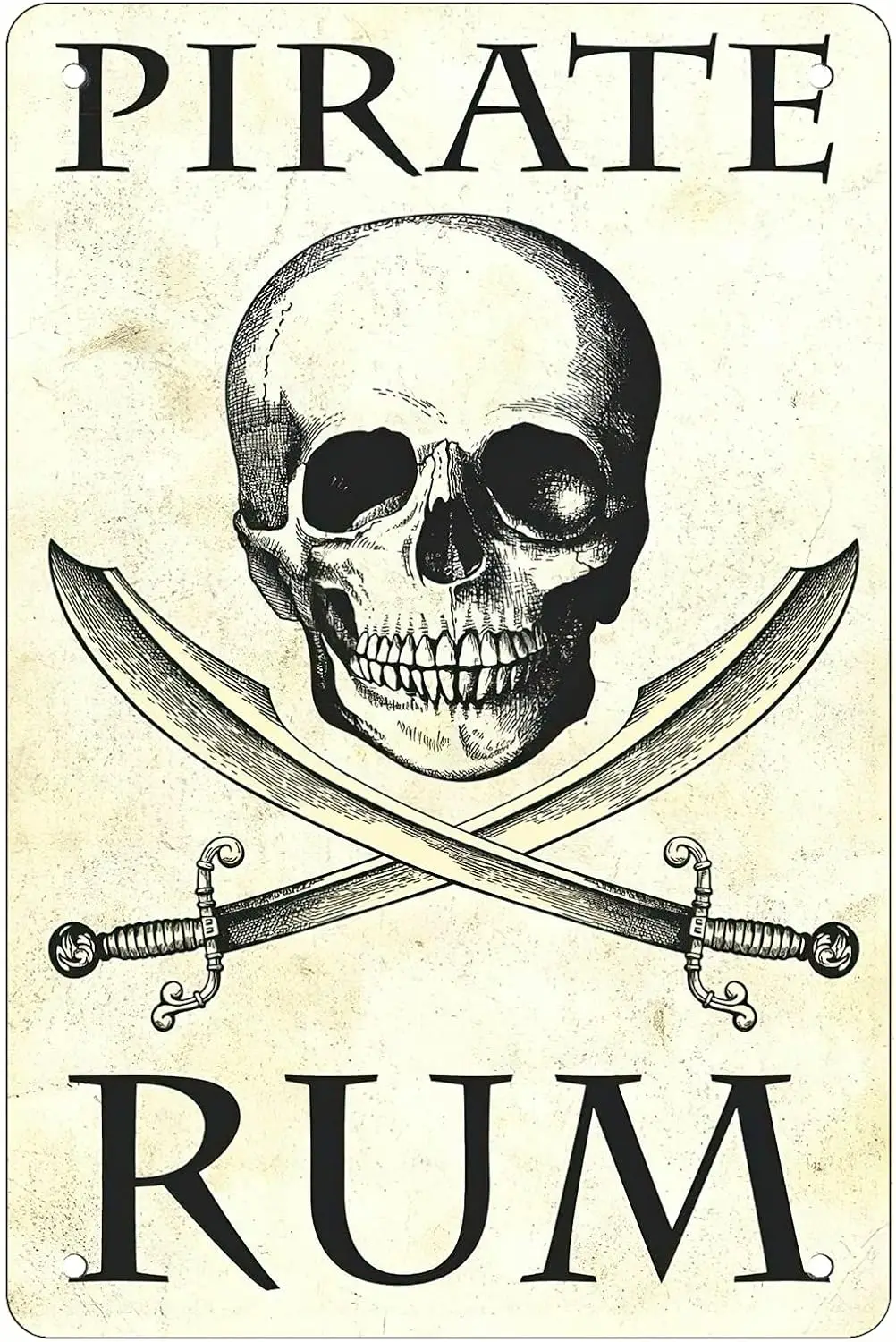 Ретро Забавный лист Metl Sgn Sgns Череп Прате Ром Открытый Дом Wll Decorton СЗ: 8 x 12