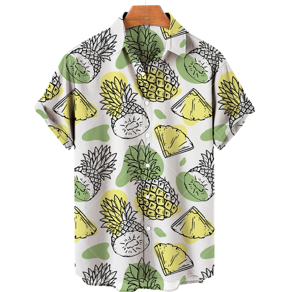 2022 Hawaiian Shirt 3D Printing Men's And Women's Fruits Pattern Short Sleeve Unisex Loose Vacation Fashion Casual Beach Top 5XL