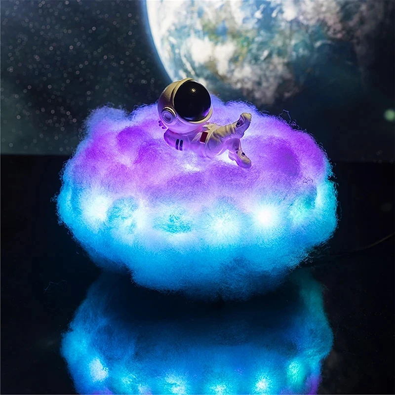 

Светодиодная лампа Dreamcolor с облаками и астронавтом, дистанционное управление, с радужным эффектом, детский ночсветильник, декоративный ночс...