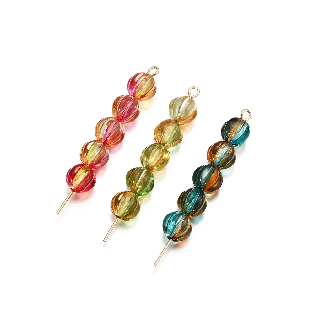 Okrągłe koraliki akrylowe w formie tykwy 8mm 30 sztuk/opakowanie do samodzielnego tworzenia biżuterii i rzemiosła meblowego