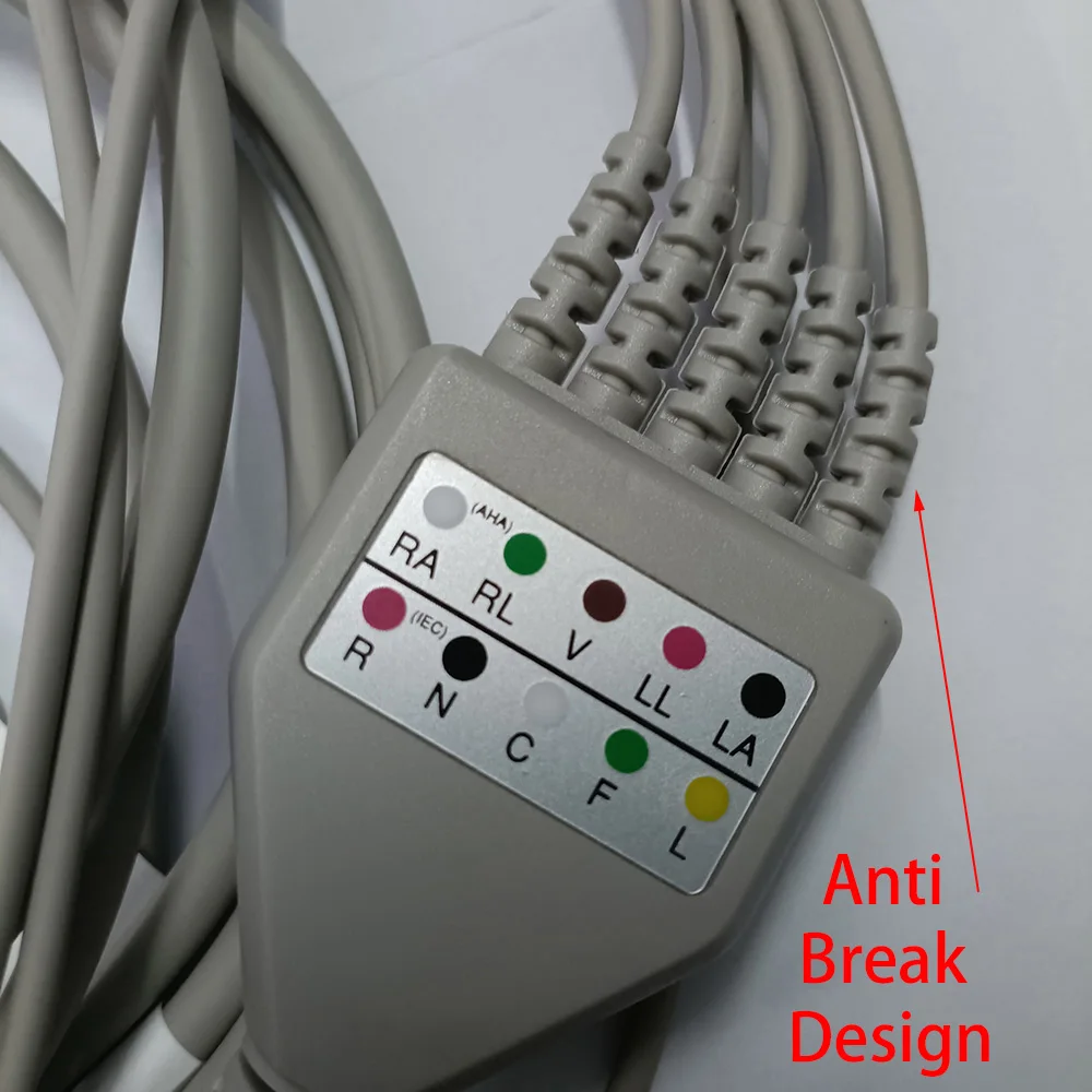 EKG кабель для Hellige Cardioserv ECG 3/5 свинцовый провод AHA IEC