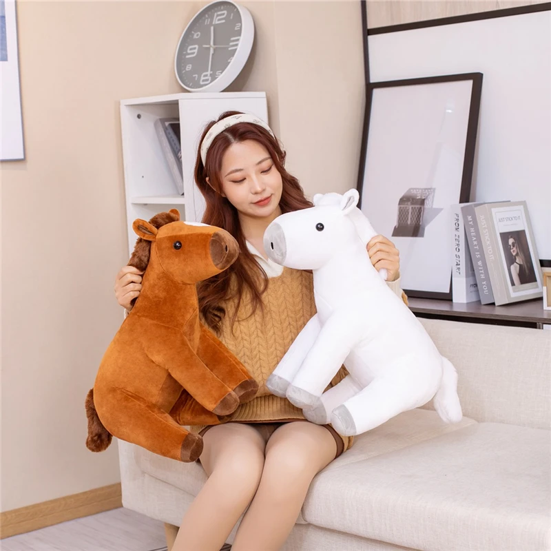 

NEW 1PC 60/80CM Kawaii Horse Plush Toy Stuffed Animal Dolls High Quality Classic Toys Kids Birthday Gift Home Decor Prop Toy