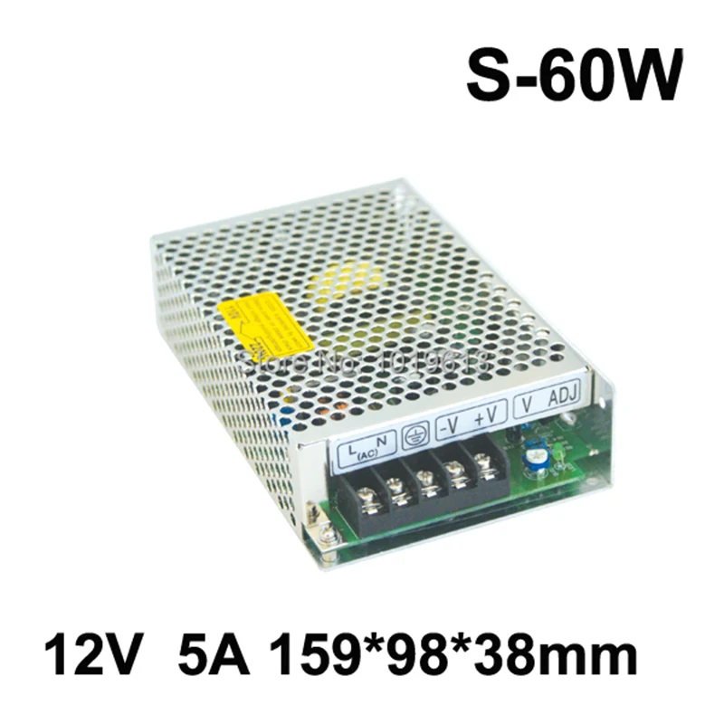Драйвер источника питания для светодиодной ленты 12 В 5 А 60 Вт постоянного тока |