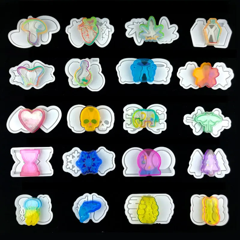 

20 Styles/Quicksand Silicone Mould Heart Shaped Animal UV Resin Epoxy Keychain Mould for DIY Pendant Jewelry Making