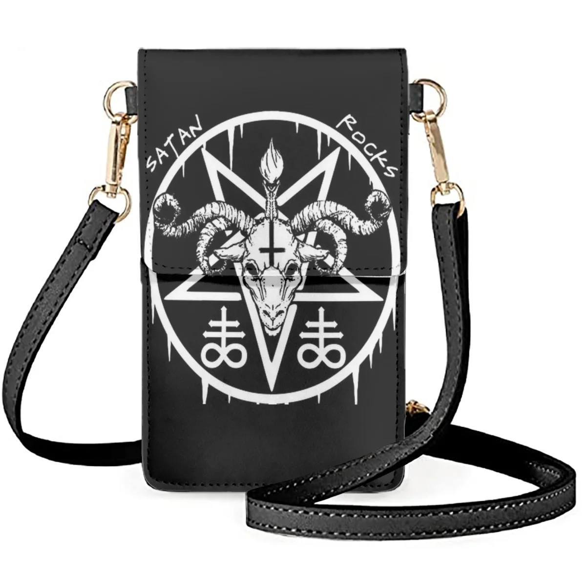 

FORUDESIGNS Satanic Occult Mobile Phone Bag Ladies Backpack Horror Style Lady CellPhone Bags Crossbody Woman Pattern Purse