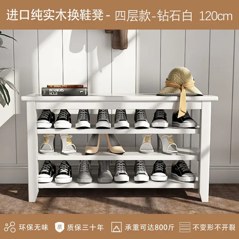 

SH 2023 Year New Aoliviya Official New Nordic Solid Wood Doorway Shoe Wearing Stool Shoe Cabinet Sitting Home Doorway Entrance D