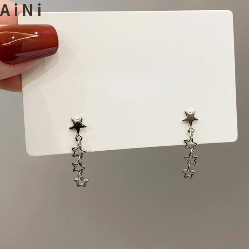 

Trendy Jewelry Multi Stars Earrings Lovely Design Simply Style Metal Silver Color Short Dangle Earrings For Women Party Gifts
