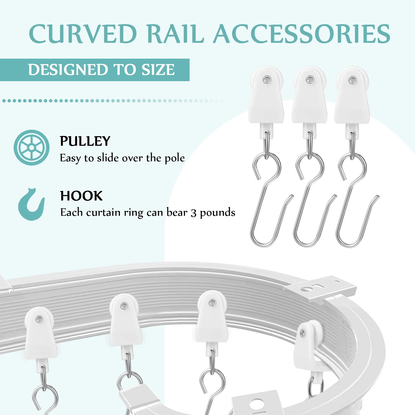 30 шт. аксессуары для карнизов крючки гусеничных роликов направляющие ползунки