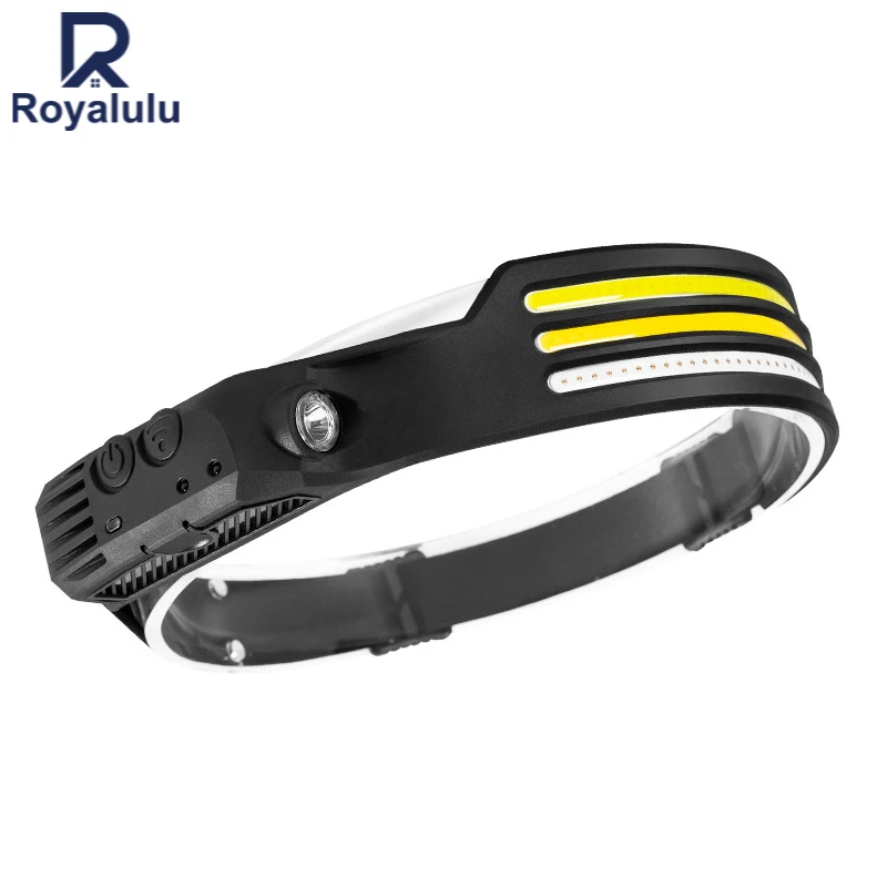 

COB Induction Headlight Flashlight Outdoor Ride Run Fish Light USB Charging Silicone LED Multi-Function Headlamp