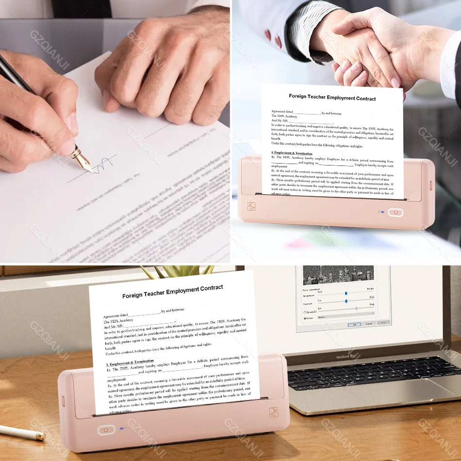 Hprt MT810 Portable A4 Printer Inkless Thermal Printers for Contract Document PDF Word Photo Printing Bluetooth Wireless images - 6